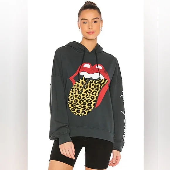 Free People X Daydreamer Rolling Stones Flocked Hoodie - Picture 3 of 8
